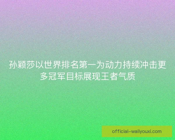 孙颖莎以世界排名第一为动力持续冲击更多冠军目标展现王者气质